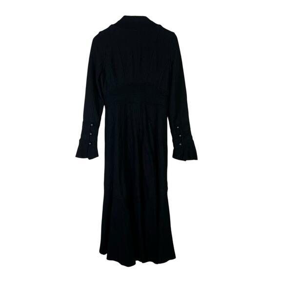 Rare Free People Heritage Wool Coat Size 6 Black Ruffle Victorian Dark Academia - Picture 6 of 7